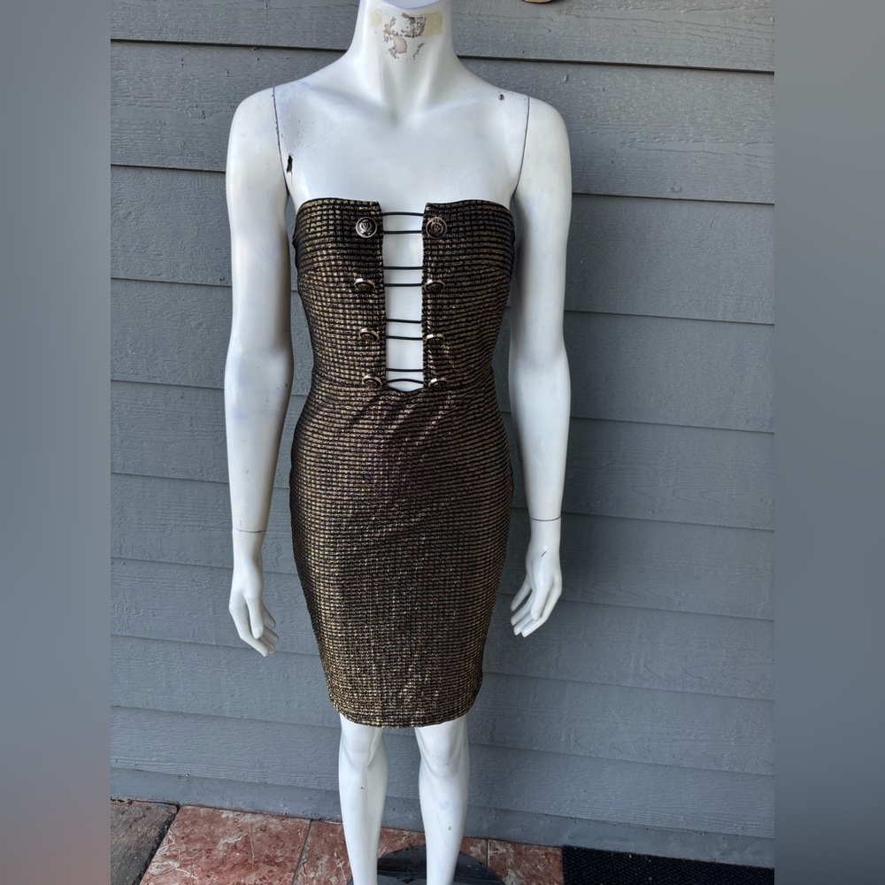 Hera Collection Strapless Metallic Dress